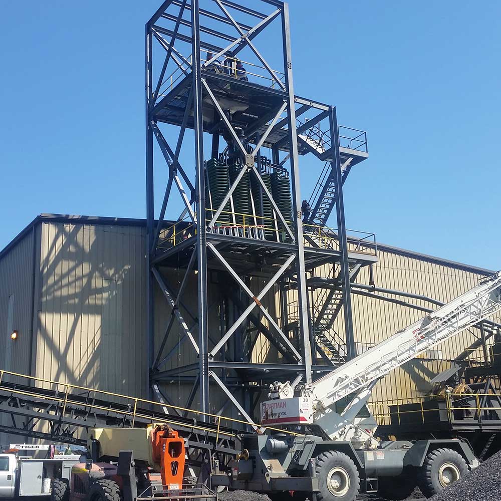 Assembling Pre-Fabricated Anthracite Spiral Tower